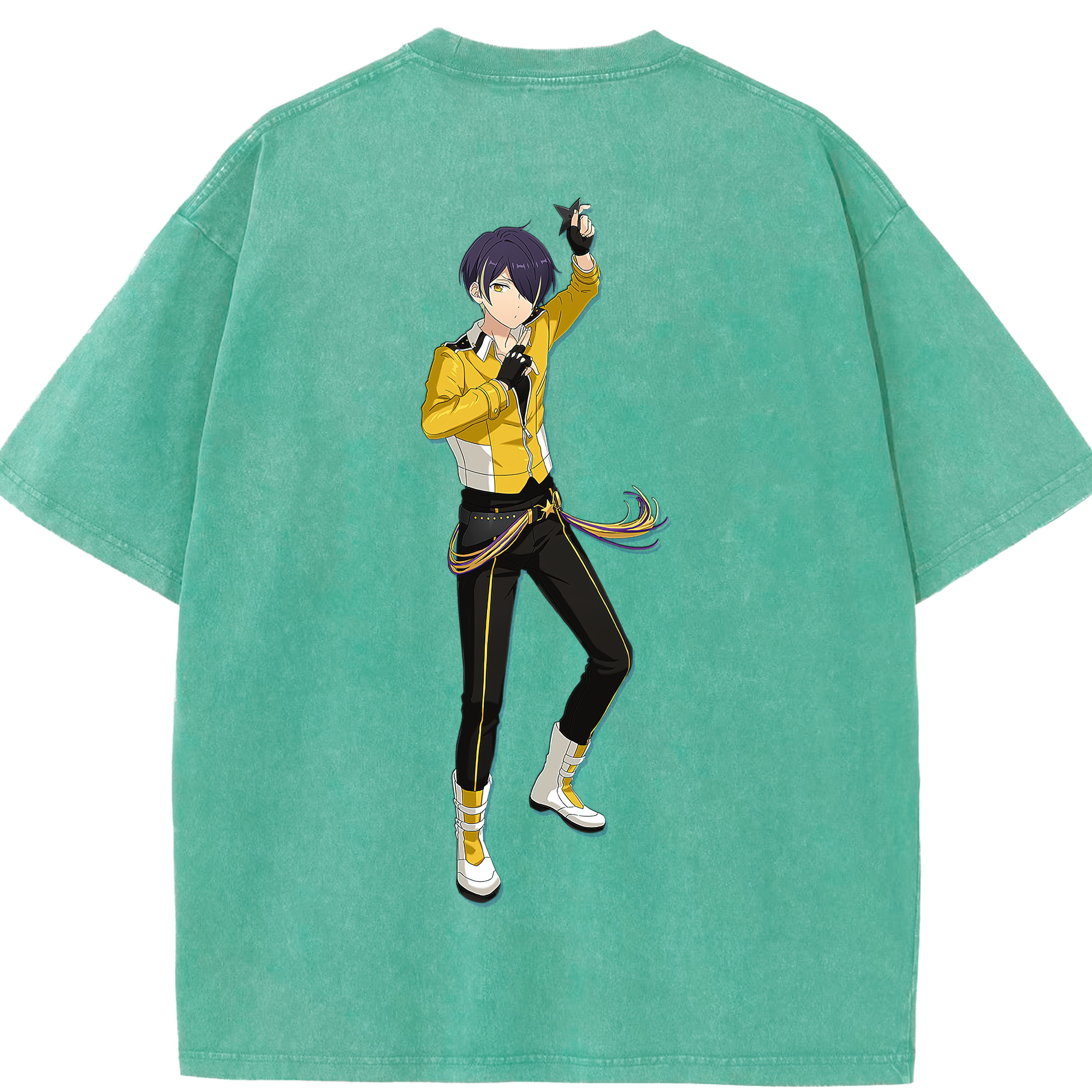 （画像用） あんさんぶるスターズ! Ensemble Stars 綿100% ヴィンテージ風 半袖Tシャツ（背面プリント）